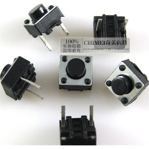 100pcs Tactile Switch Momentary Tact 6x6x5 6*6*5mm DIP Middle 2 pin ever