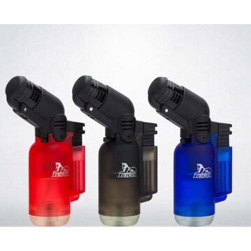 LUBINSKI Windproof Cigar Lighter 1 Torch Flame Jet Cigarette Lighter Tobacco Smoking Tool Refillable Lighter For COHIBA Cigar