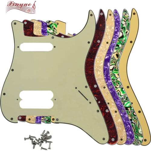 Pleroo Guitar Parts - For FD US 11 Screw Hole Standard Start Player HS Guitar pickguard Double pickup screw with No knob hole