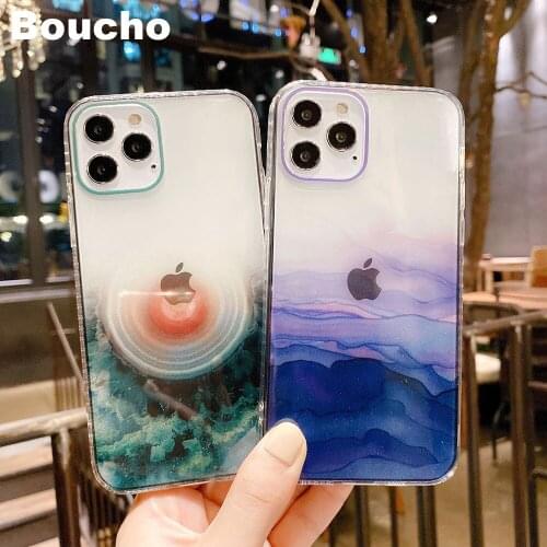 Colorful Marble Clear Phone Case For iPhone 11 Pro Max 12 Pro Mini XR XS Max 7 8 Plus X SE Soft Shockproof Back Cover Coque Gift