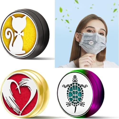 12mm Aromatherapy Face Clip Locket Magnetic Buckle Essential Oil Tie Cufflinks Stainless Steel Jewelry For Women Diffuser Badge