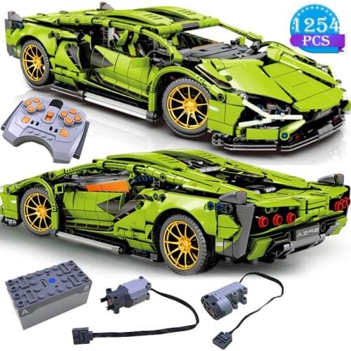 Famous Car Series Model Remote Control Electric Version Competitive Racing Building Blocks Boys Favorite Assembly Toys For Kids