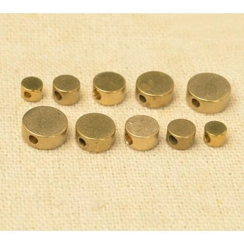 100PCS 4mm 5mm 6mm 7mm 8mm Fashion Metal Raw Brass Round Spacer Beads DIY Flat Beads For Jewelry Making