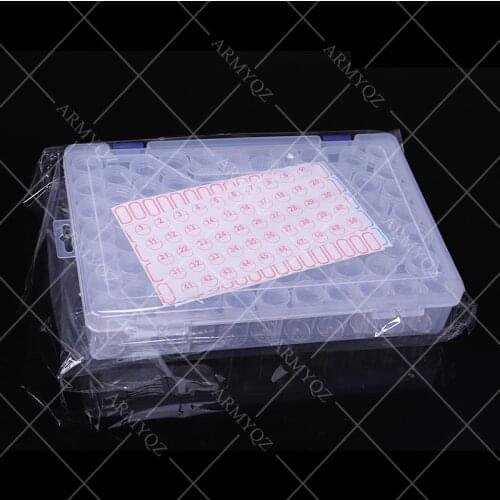 76 Bottles Box Transparent Container Case Diamond Painting Accessories Diamond Embroidery Beads Storage Box Organizer Tools