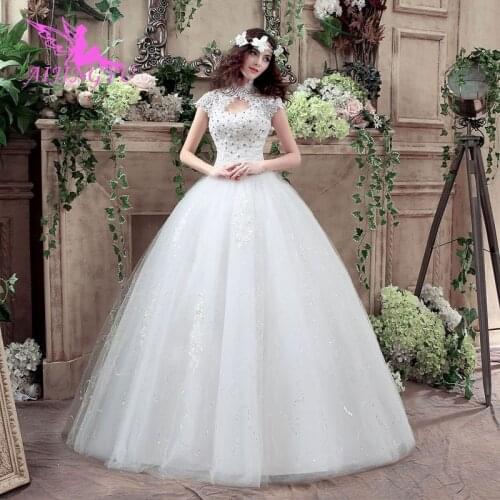 AIJINGYU 2021 princess Customized new hot selling cheap ball gown lace up back formal bride dresses wedding dress WK872