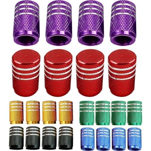Car Valve Cap - (4PCS/Pack) Automobile Motorcycle Tire Colorful Aluminum Alloy Valve Cap Wheel Hub Valve Cover
