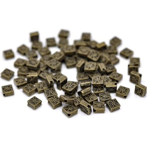 Free Shipping 120pcs Antique Bronze Square Spacer Beads 5x5mm Jewelry Findings J0312