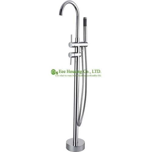 Free Shipping brass floor-standing shower bath mixer,bathtub faucet,chrome finished,shower system,bathtub accessories