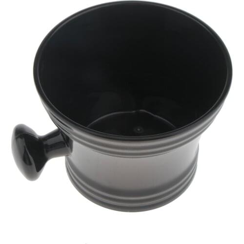 Black Plastic Men having Mug Bowl Barber Beard Shave Brush Soap Mug Cup