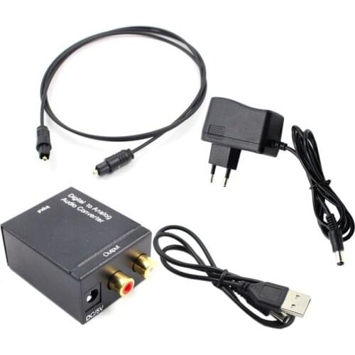 Digital Optical Coaxial Signal to Analog Audio Converter Adapter RCA Digital To Analog Audio Converter