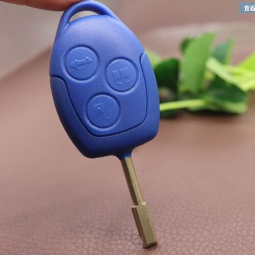DAKATU For Ford Mondeo Focus Remote Auto Car Key Shell Blue Case Cover 3 Buttons Uncut Blade Replacement Fob