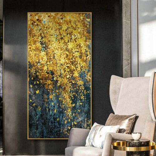 DDWW Canvas Painting Wall Art Nordic Golden Leaf Trees Posters Cuadros Wall Picture Print on Canvas Home Decor No Frame