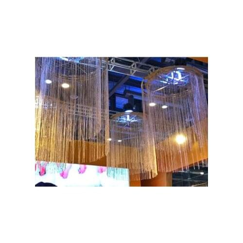 11 Colors Decorative Silver Silk Curtain Shiny Tassel Window Glass Study Panel Room Partition Board Fly Screen Door Suspension