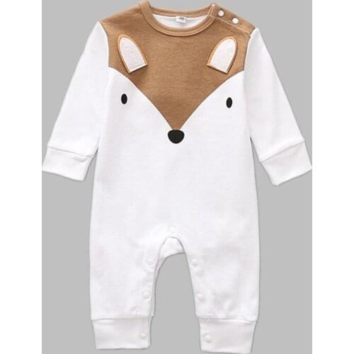 Baby boy Romper autumn spring fox bear style Long Sleeves 100% Cotton Baby Pajamas Cartoon Printed Newborn Baby Boys Clothes