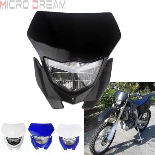 Black Off Road Motocross Headlight Dual Hi/LO Light Supermoto MX Enduro Headlight For Yamaha WRF YZF WR Kawasaki D-Tracker KLX