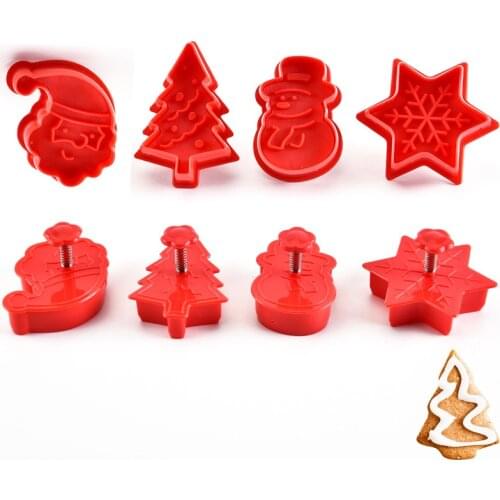 Christmas Saw Tools Cookie Cutter Plastic Biscuit Knife Baking Fruit Cake Kitchen Tools Mold Embossing Printing