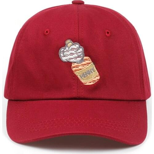 Henny Bottle Dad 100% Cotton Hat Baseball Cap Embroidery For Men Women Brand Bottle Cosmonaut Snapback Cap Cotton Hip Hop Bone