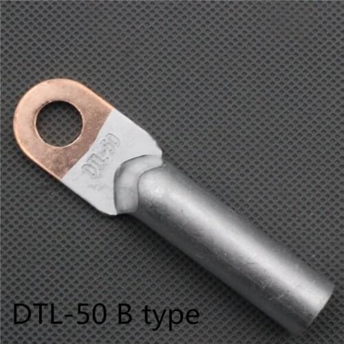 1piece DTL-50 50mm2 Cable Lug Terminal Connector Copper Tone for 10.5mm Dia Bolt Electric power fittingsFactory standard B type