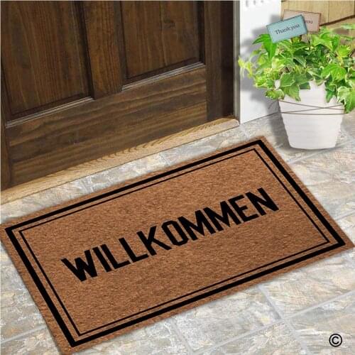 Doormat Entrance Floor Mat Willkommen Mat Indoor Decorative Home and Office Door Mat