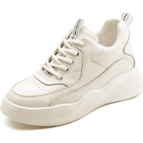 Womens White Sneakers Leather Sneakers Womens Platform Sneakers Spring 2021 Fall Shoes