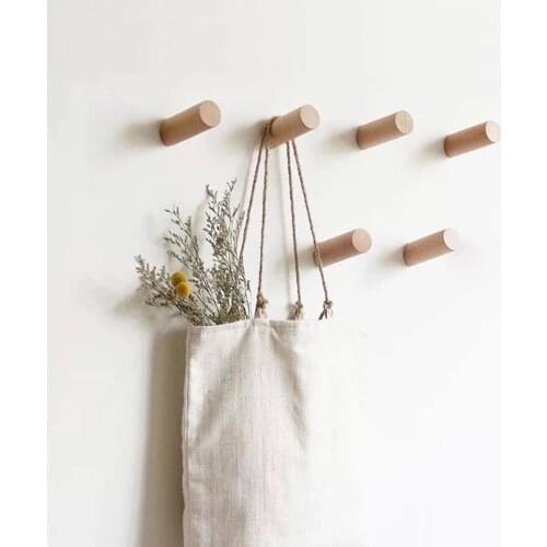 Pure Natural Wood Towel hooks Wall Mounted Coat Hangers Clothes Scarf Hat Rack Wall Hooks High Quality Home Decoration For home