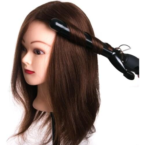 Training Head Hair Head Dolls for Hairdressers 16'' Brown Professional Mannequin Can be Curled with Gift Black