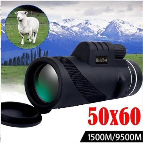 High Power 50X60 HD Monocular Telescope Shimmer Night Vision Outdoor Hiking Handheld Telescope Professional Hunting 6
