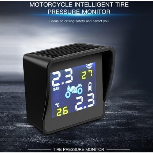 Motorcycle TPMS Tyre Pressure Monitoring System USB Solar Power Digital Auto Security Alarm Systems Motor Tire Pressure Warning
