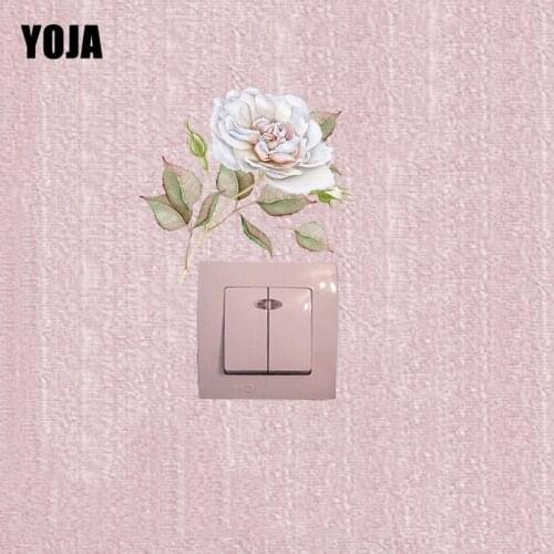 YOJA Switch Sticker Artistical Colorful Simple Rose Plant Fashion Flower Design Home Decorative Wall Decal PVC 13SS0065