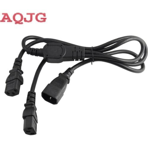 Single Server C14 to C13 Y Splitter Extension cable Power Cable Cord 1 meter Power Cord 16AWG New Black AQJG