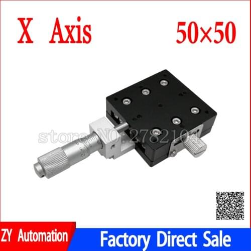 X Axis 50x50mm Trimming Platform Manual Linear Stages Bearing Tuning Sliding Table X50-L X50-C X50-R Cross Rail