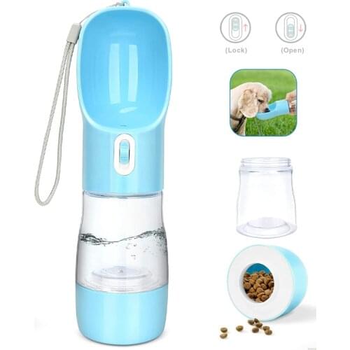 Pet Dog Water Bottle Portable Drinking Water Feeder Bowl Food Feeding For Small Dogs Cats Outdoor Walking Travel Pets Supplies