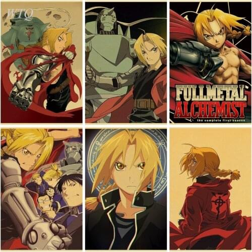 Fullmetal Alchemist Anime Posters Retro Poster Canvas Painting Wall Art Picture Poster Home Decor Photos for Childrens Room
