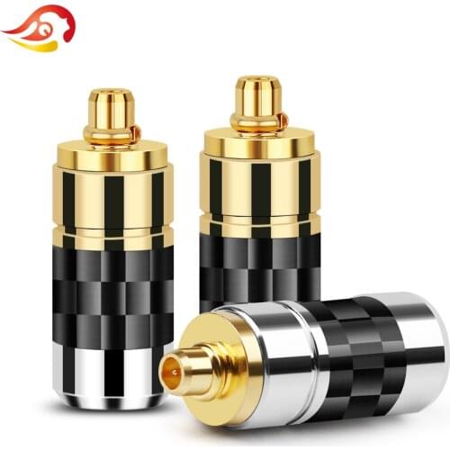 QYFANG Aluminum Alloy Earphone Plug Carbon Fiber MMCX Pin Audio Jack Wire Connector Metal Adapter For W80 SE535 SE846 Headphone