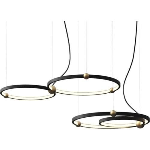 Modern Round Ring Parlor Led Pendant Lights 220V Hall Restaurant Bedroom Pendant Lamp Aluminum Hanging Light Fixtures Art Deco