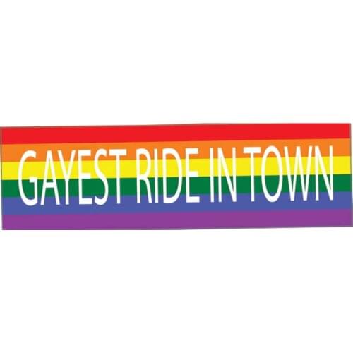 Rogue River Tactical Rainbow LGBT Large Funny Bumper Sticker Auto Car Decal Truck RV Boat Window Gayest Ride in Town Gay Lesbian