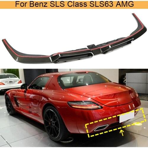 Auto Car Rear Bumper Diffuser Lip Spoiler for Mercedes-Benz SLS Class SLS63 AMG 2010-2013 Carbon Fiber Car Spoiler