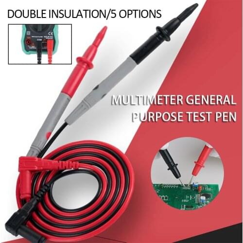 1 Pair Universal Digital Multimeter Probe Soft-silicone-wire Needle-tip Test leads With Alligator Clip For LED Tester Multimetro