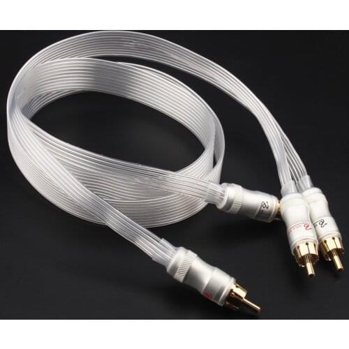 Top Graded Rca Cable Silver Plated RCA Male To Male Cable with Gold Plated RCA Plug Cable