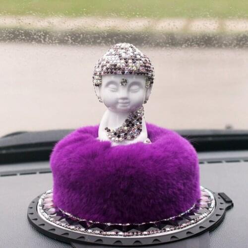High-end Diamante Ceramics Tathagata Car Perfume Holder Elegant Rex Rabbit Hair Peaceful Buddha Car Accessories Bugale-zero