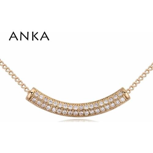 ANKA brand fashion luxury necklace jewelry top zircon round pendant necklace for women girl wedding party jewelry gift #123287