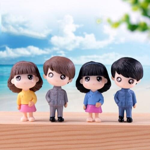 ZOCDOU 2 Pieces Young People White Collar Worker Uniform Citizen Model Small Statue Figurine Crafts Figure Ornament Miniatures