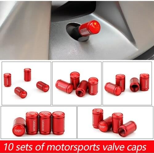 10 sets of automotive supplies creative tire nozzle cap aluminum alloy valve cap tire valve core cap modified universal