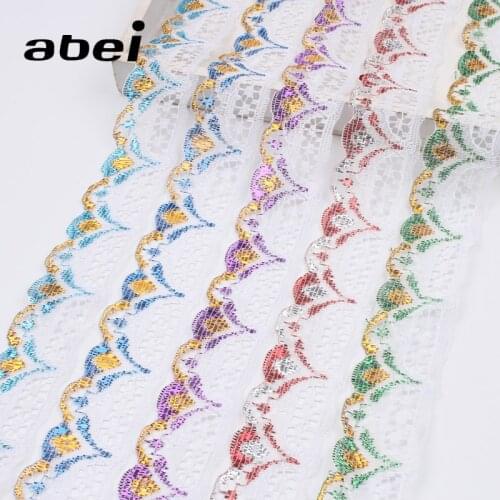10Yards 3cm Embroidery Flower Lace Trim DIY Ribbon Sewing Fabric Handmade Craft lace tape