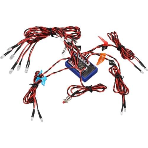 12 Ultra LED Flashing Bright Light Strobe Lamps Kit System for 1/10 1/8 RC Drift HSP TAMIYA CC01 4WD Axial SCX10 RC Car Truck