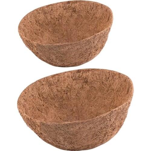 2PCS 14 Inch Coco Liner for Planters Round Replacement Plant Basket Liners Natural Coco Fiber Liner for Hanging Basket