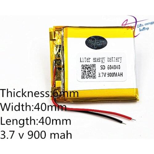 3.7V polymer lithium battery 604040 900MAH Liter energy battery navigator speaker wireless headphone toy