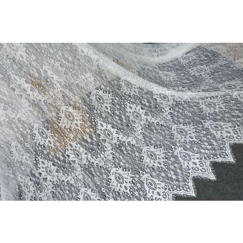 3M / Lot Eyelash Lace Fabric 150cm White Black Diy Exquisite Lace Embroidery Clothes Wedding Dress Accessories RS2679
