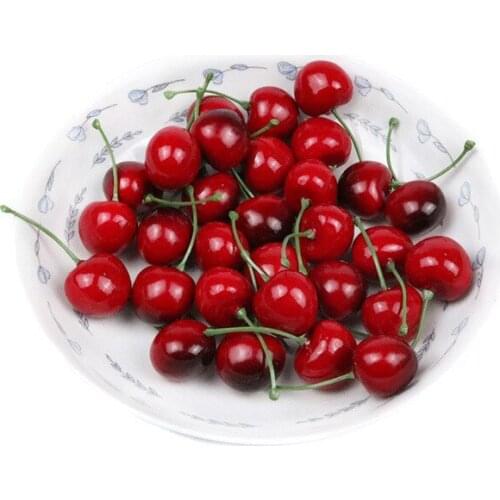 30Pcs Fake Cherry Artificial Fruit Model Simulation Cherry Ornament Craft Food Photography Props Party Decor Home Decoration