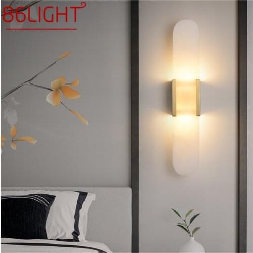 86LIGHT Luxury Wall Sconces Brass Marble LED Modern Wall Light Fixture Indoor Home Decorative for Bedroom Living Room Office